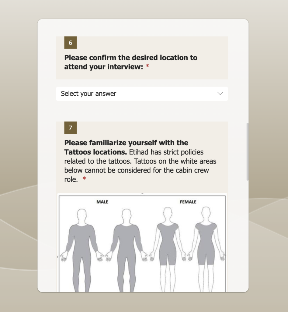 Etihad Airways Cabin Crew Europe CV Drop 2026 registration form